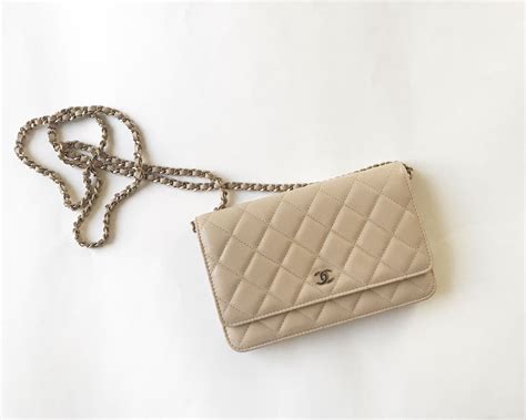 chanel classic wallet on chain beige|chanel wallet on chain lambskin.